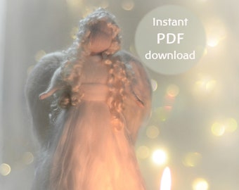 Angel PDF download ** Christmas tree topper angel ** Angel pattern in two sizes ** Waldorf Inspired ** fleece angel