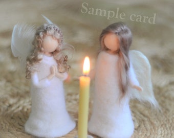 Angel card ** Christmas card ** folded card and envelope ** gift card ** felt art