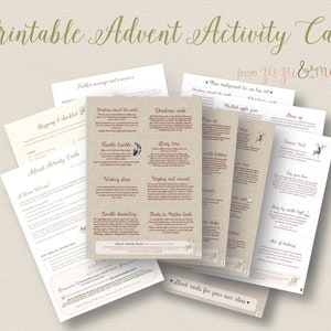 Advent Calendar Printable Holiday Activity Cards PDF to print (UK & USA paper sizes avail)