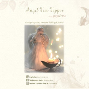 Angel Tree Topper Deluxe KIT Needle felting kit Angel pattern Beginners Christmas angel DIY Christmas decoration image 7