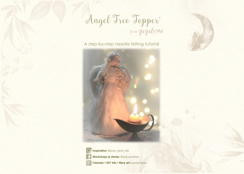 Angel Tree Topper Deluxe KIT Needle felting kit Angel pattern Beginners Christmas angel DIY Christmas decoration image 7