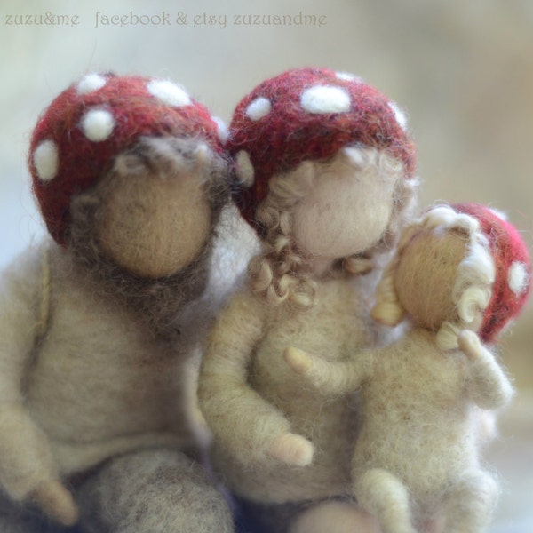 Needle felted forest friends campfire and wheelbarrow - current price incl a 15% discount - Needle felted soft sculpture - Elsa Beskow