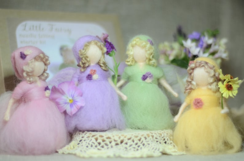 DIY Little Fairy kit Choice of 4 colours Complete Beginners needle felting craft kit full colour photo instructions image 3