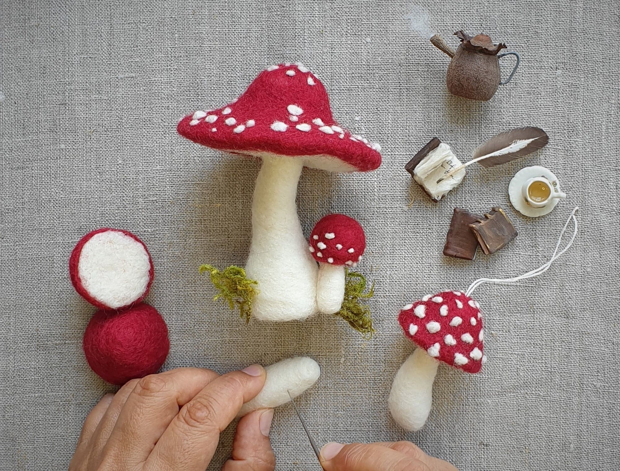 Toadstool Mushroom Needle Felting DIY Kit Diy Etsy UK