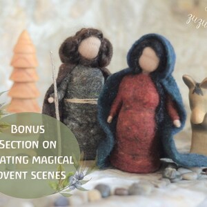 Nativity set Needle felting NATIVITY kit Needle felting pattern Beginners Nativity scene Mary Joseph Jesus image 5