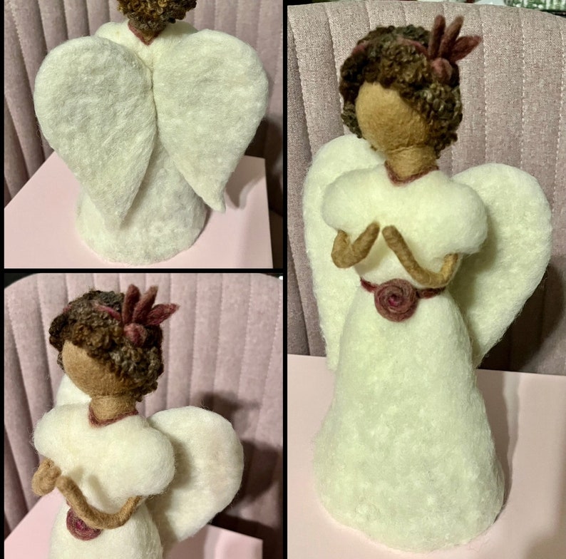 Christmas Angel Tree Topper eTutorial pattern pdf Waldorf Inspired Christmas craft fleece angel, tree topper angel image 9