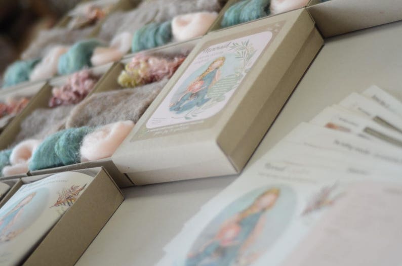 DIY Mermaid needle felting craft kit comprehensive photo tutorial and gorgeous materials image 3