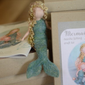 DIY Mermaid needle felting craft kit comprehensive photo tutorial and gorgeous materials image 5