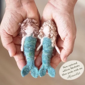 DIY Mermaid needle felting craft kit comprehensive photo tutorial and gorgeous materials image 2