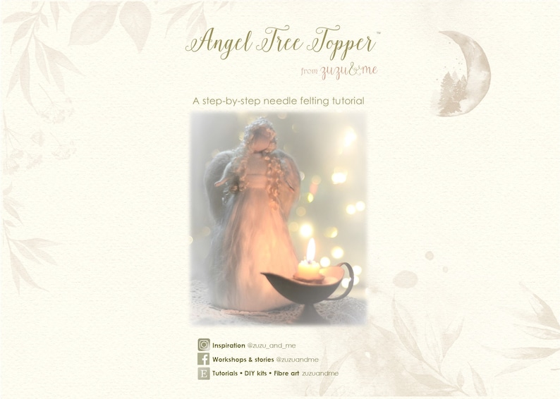 Angel Tree Topper Deluxe KIT Needle felting kit Angel pattern Beginners Christmas angel DIY Christmas decoration image 4