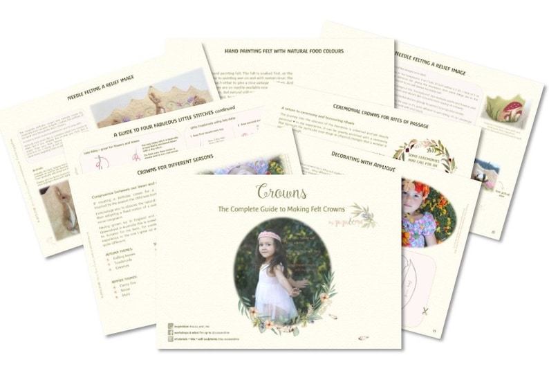 Crowns * The Complete Guide to Making Felt Crowns * Crown patterns * Natural Dying * Stitching guide* Needle felting * Birthday crowns image 3