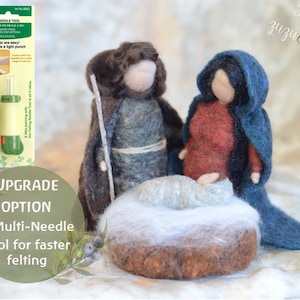 Nativity set Needle felting NATIVITY kit Needle felting pattern Beginners Nativity scene Mary Joseph Jesus image 6