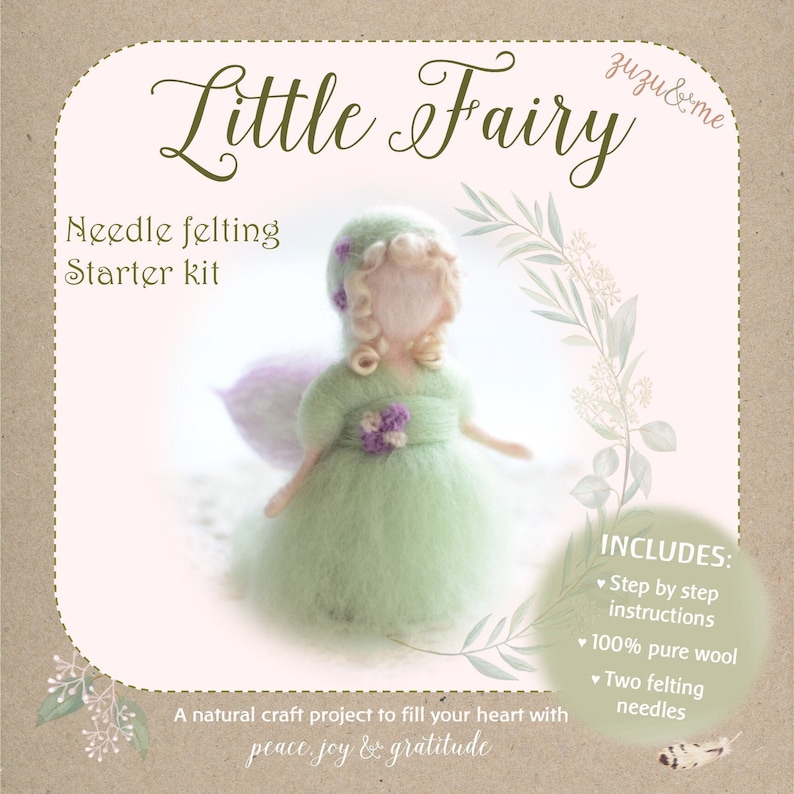 DIY Little Fairy Complete Beginners needle felting kit easy to follow guide gorgeous materials imagen 3