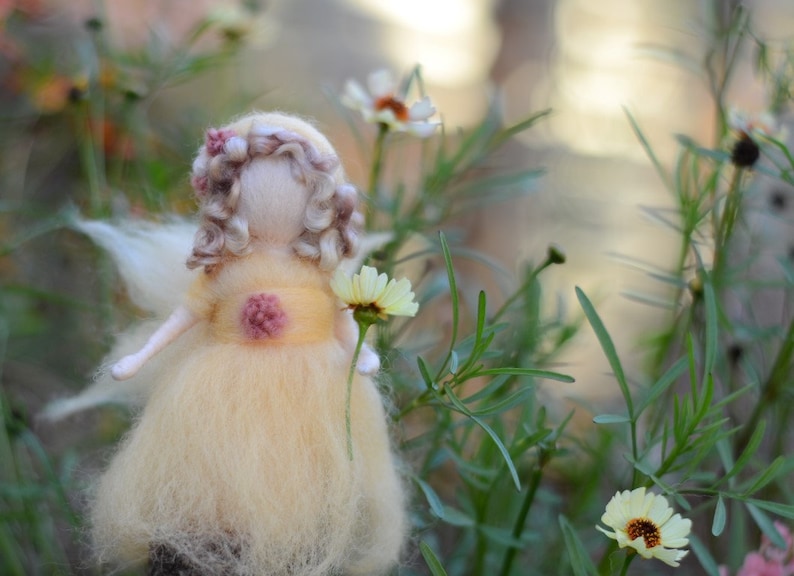 DIY Little Fairy Complete Beginners needle felting kit easy to follow guide gorgeous materials Daisy yellow