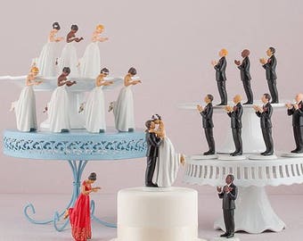 Interracial True Romance Bride And Groom Cake Topper