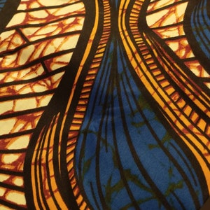 Fabric selection for CULTURED KENTE™   Wedding Jumping Broom by African American Bridal | for Jumping the Broom Ceremony | royal blue and gold fabric shown, Several Ethnic Fabics available Blue & Gold Wedding Broom 🧹