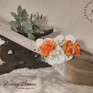 Royal Elegance Jeweled Wedding Broom: Rhinestone Jumping Broom, 40&quot;