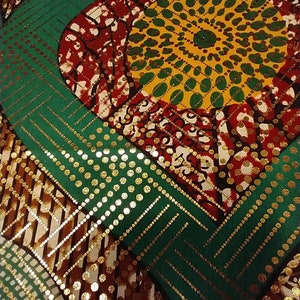 Fabric selection for CULTURED KENTE™   Wedding Jumping Broom by African American Bridal | for Jumping the Broom Ceremony | Shown in grean and gold,Several Ethnic Fabics available Blue & Gold Wedding Broom 🧹