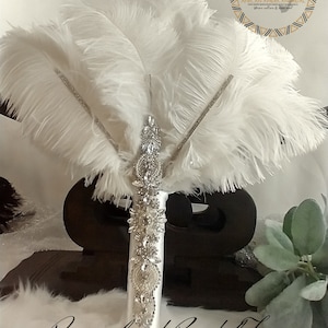 Personalized Wedding Feather Fans, a romantic bouquet alternative
