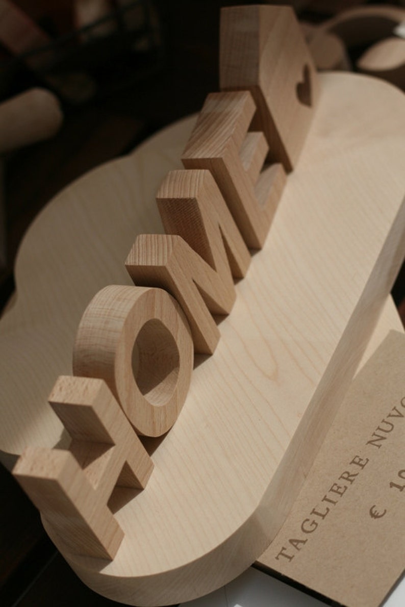 Scritta Decorativa 'Home' In Legno - 25 Cm - Stile Rustico - Foto 12