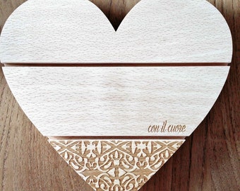 Sottopentola cuore in legno