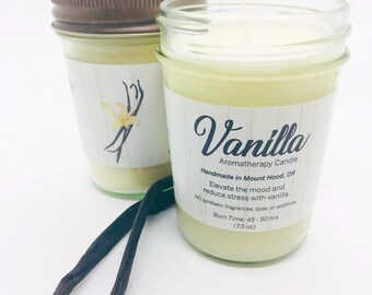 Vanilla Handmade Soy Candle, Organic Candles, Natural Candles