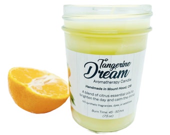 Tangerine Dream Handmade Soy Candle, Organic Candles, Natural Candles