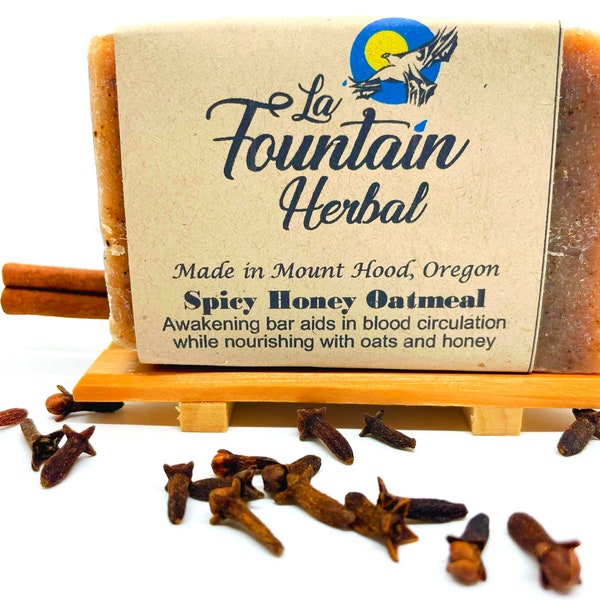 Spicy Honey Oatmeal, Natural Soap, Soap with Oatmeal, Cold Process Soap