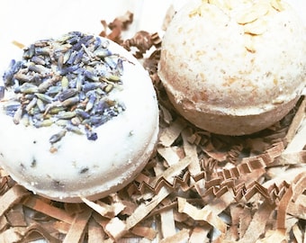 Natural Bath Bomb Set: Essential Oils, Flowers, Herbs