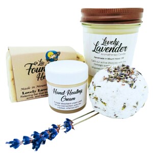 Lavender Spa Gift Set, Organic Bath & Body Gift Set