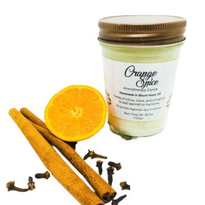 Orange Spice Handmade Soy Candle, Organic Candles, Natural Candles