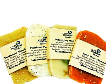 6 Organic Soap Sampler Bars, Gift Soap Samples, Natural Soap