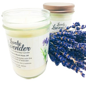 Handmade Lavender Soy Candle: Aromatherapy Essential Oils