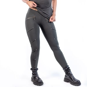 Twist stretch Leggings- zipper pockets |organic| eco-friendly| festival| yoga| burning man|
