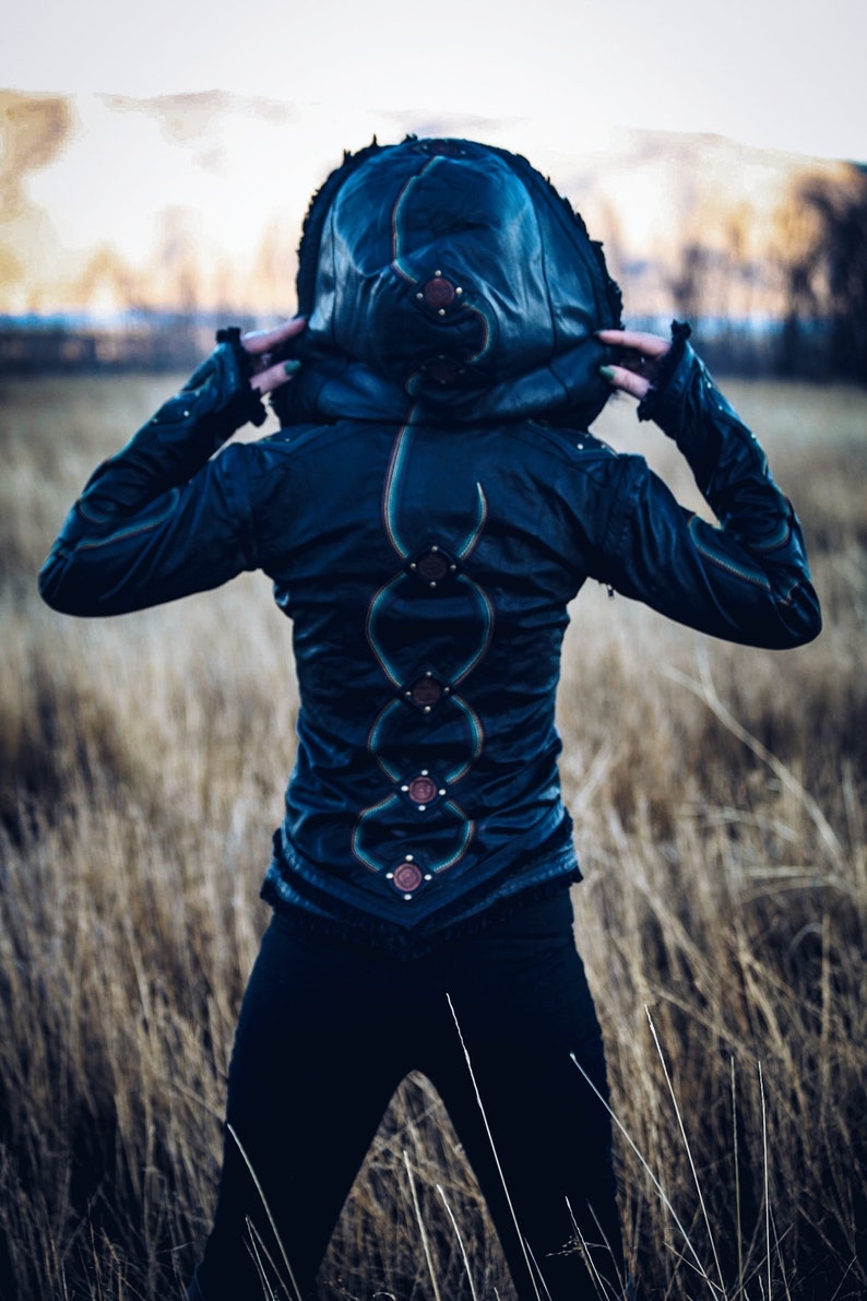 Women's Rainbow leather Serpent vest jacket versatile Etsy