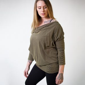 Maglia a maniche lunghe Singularity da donna / maglia a maniche lunghe / maglia con spalle scoperte / maglia Burning Man / maglione Burning Man / maglia Festival