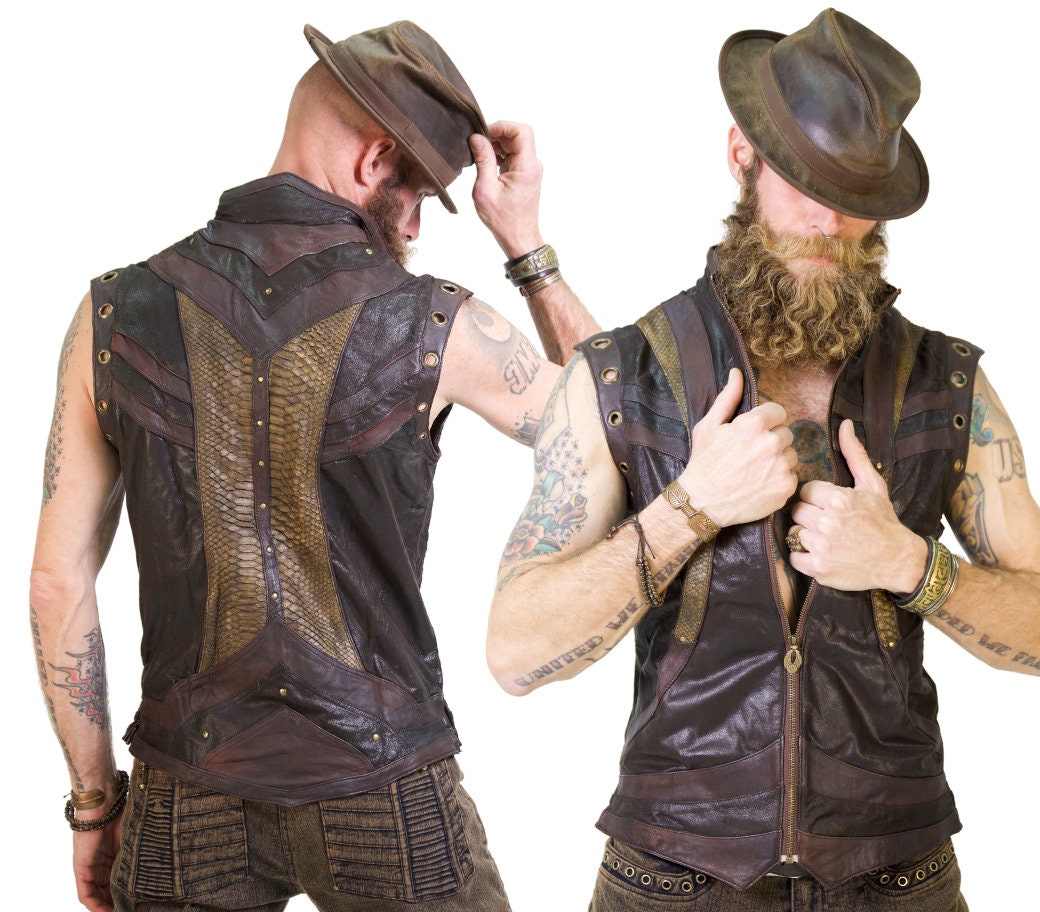 Leather vest style online