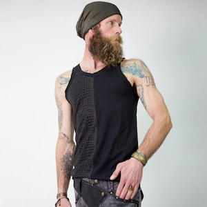 Croc Tank Top | Bio Tank Top | brennender Mann | Handarbeit| Festival Kleidung | Herren Streetwear