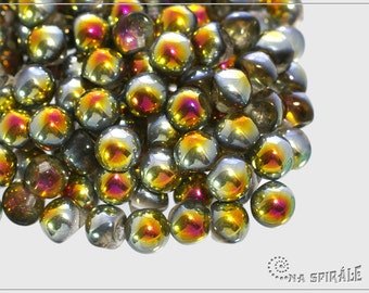 30 pcs Crystal Marea EXTRA Czech Mushroom Button Beads 5x6 mm (9493)