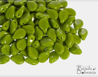 60 pcs Opaque Olive Czech Preciosa PIP Beads 5x7 mm (8937)