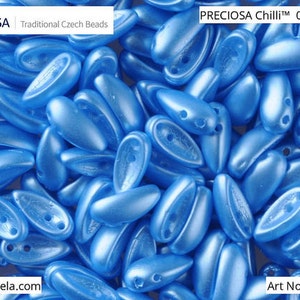 30 pcs Pastel Turquoise 2 Hole Czech Chilli Beads 4x11 mm (9921)
