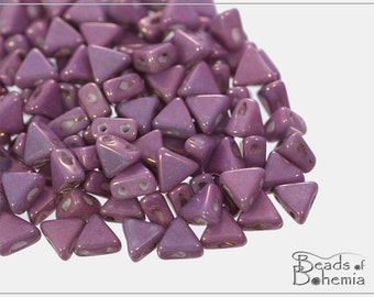 10 g Antique Blueberry Kheops par Puca, Two Hole Beads 6x6 mm (9056)