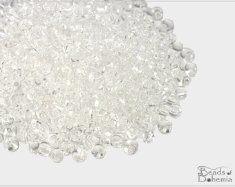 20 g Czech Drop Preciosa seed beads size 8/0, Crystal (11582)