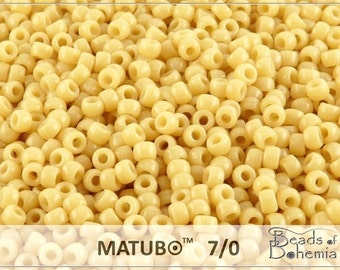 10 g Opaque Beige Czech MATUBO Seed Beads 7/0 (8772)