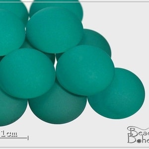 2 pcs UV Active Neon Emerald Czech Glass Cabochon 16 mm (7942)
