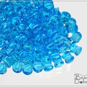 60 pcs Transparent Aquamarine Czech Preciosa Pellet Beads 6x4 mm (8181)
