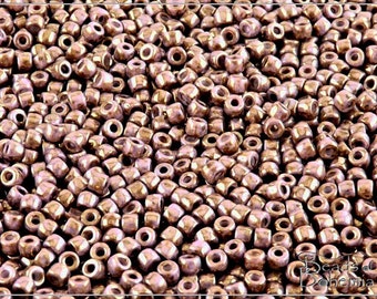 10 g Chalk Brown/Purple Senegal Czech MATUBO Seed Beads 8/0 (9083)