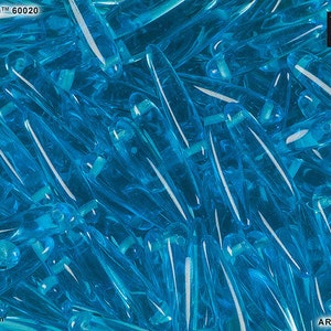 24 pcs Transparent Aquamarine Czech Glass Preciosa Thorn Beads 16x5mm (8395)