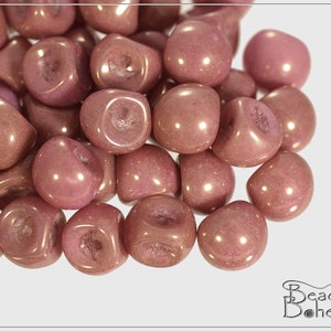 15 pcs Chalk Lila Luster Czech Mushroom Button Beads 9x8 mm (9123)