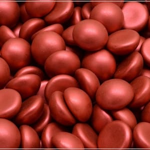 4 pcs Chalk Lava Red Czech Glass Cabochon 10 mm (13489)
